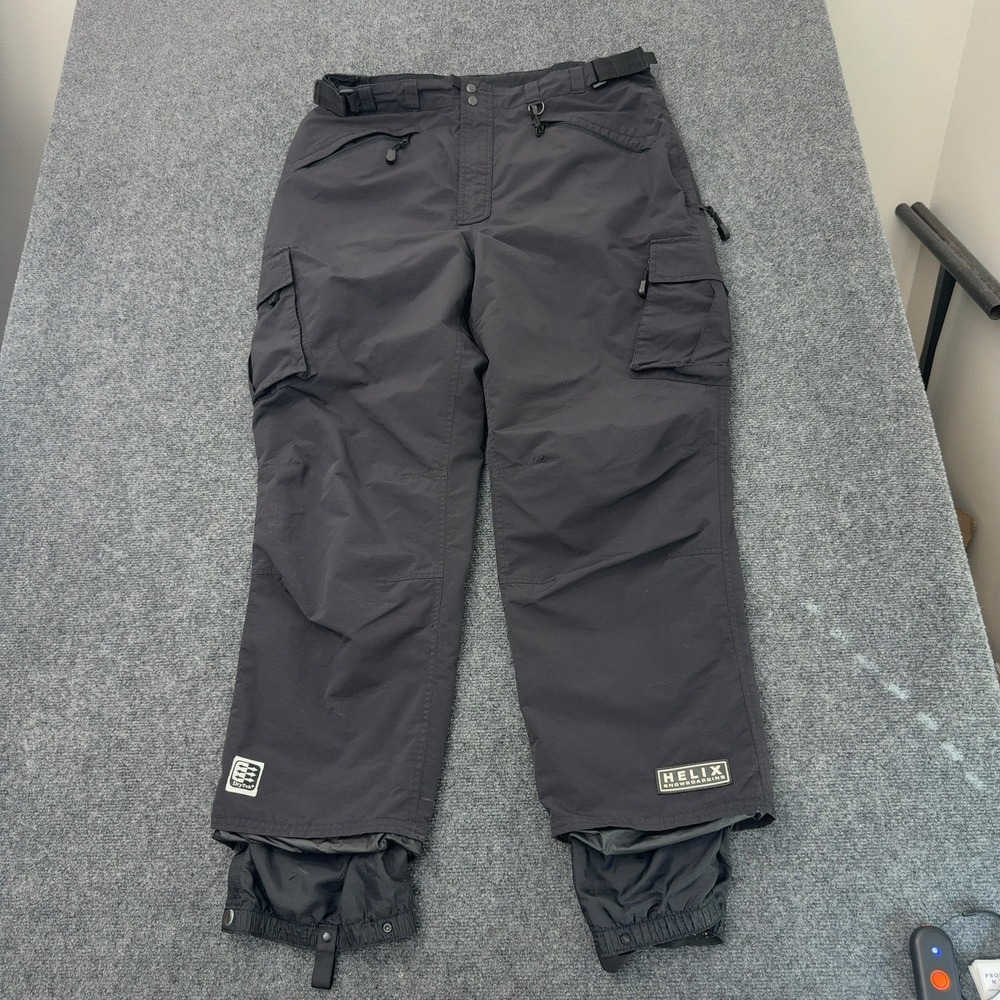 Helix Snowboarding Pants Mens XL Black Nylon Cargo DryTek Winter Gorpcore Style